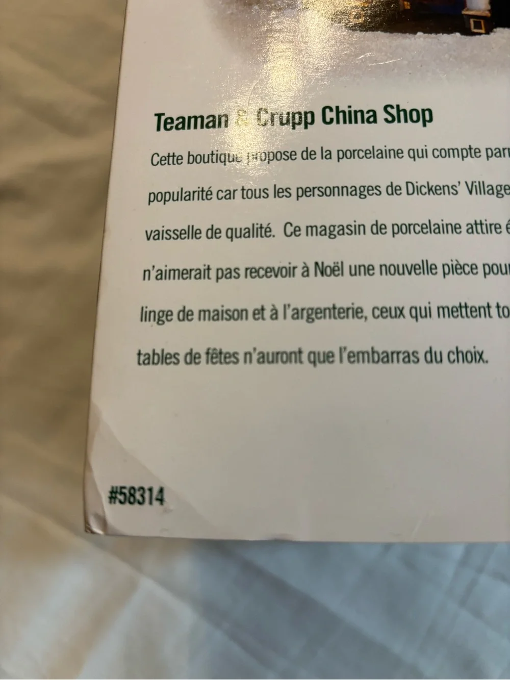 Dept. 56 Dickens Village 1998 Teaman & Crupp China Shop #58314